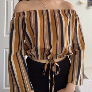 Off-The-Shoulder Long sleeved crop top
